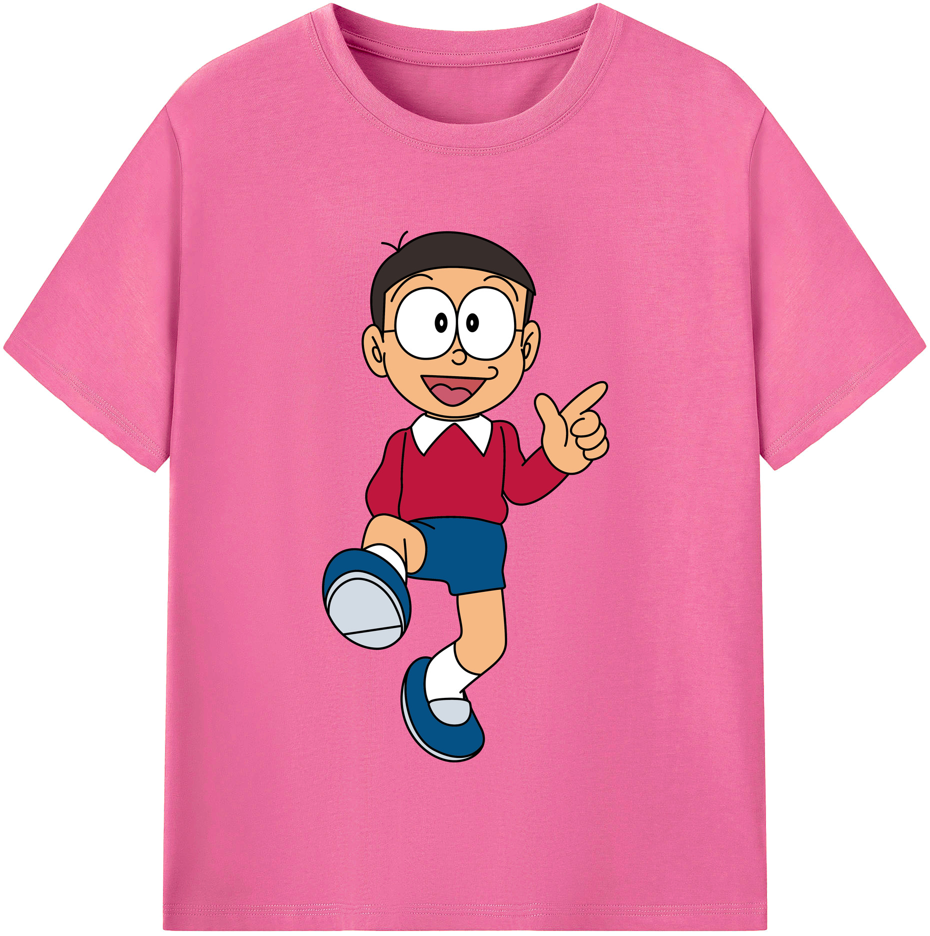 （画像用） ドラえもん 野比 のび太 Doraemon Nobita Nobi レディースカジュアルプリントTシャツ（綿100％）